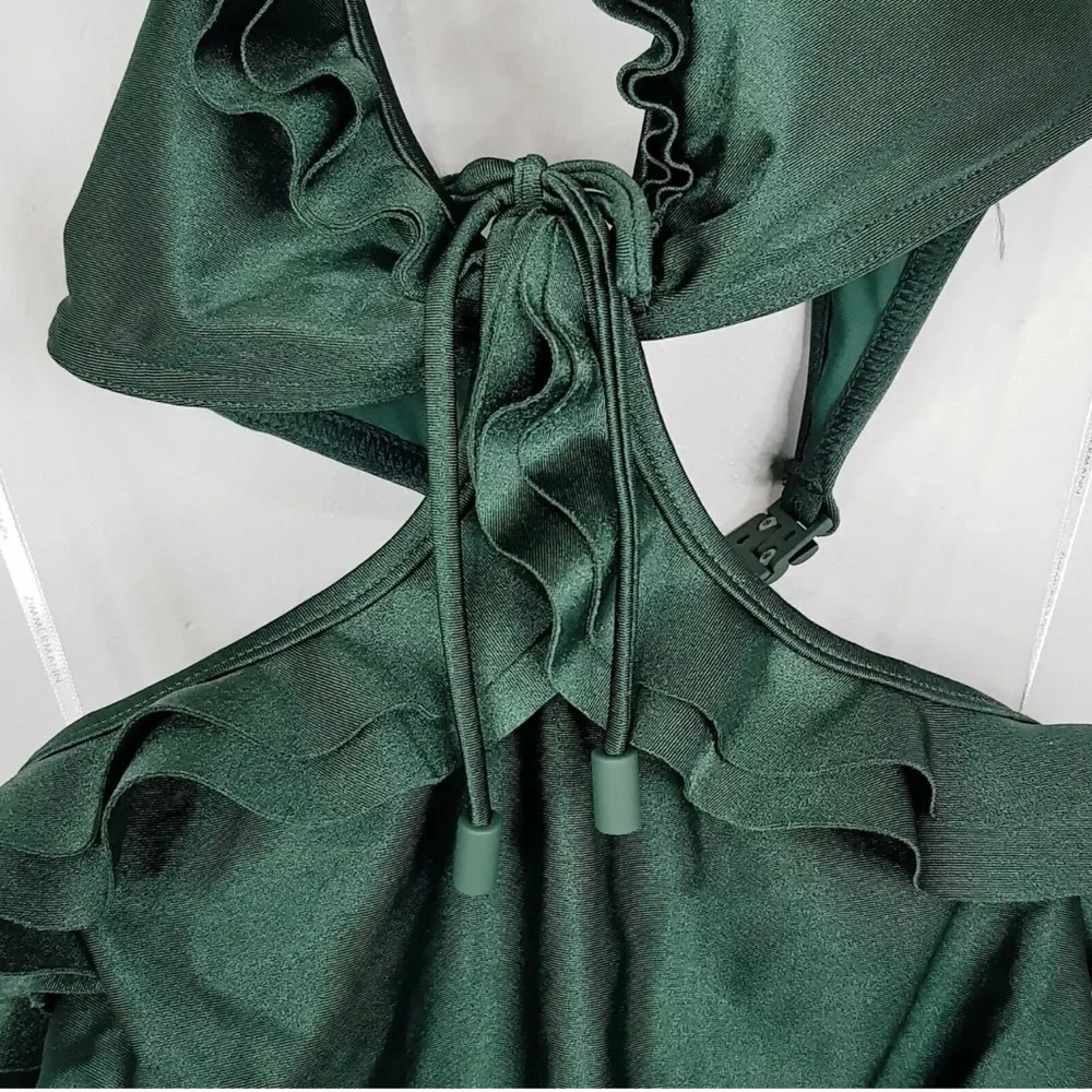 Zimmermann Green Bikini with Textured Fabric and Tie-Front - Picture 4 of 16